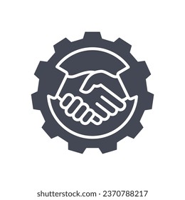 Catalyst for collaboration glyph icon. Vector illustration isolated on white.