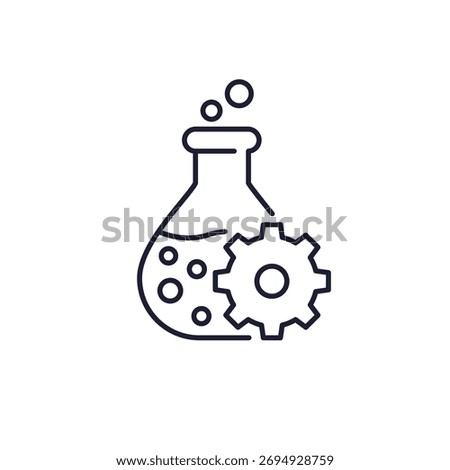 catalyst icon with lab glass, line design