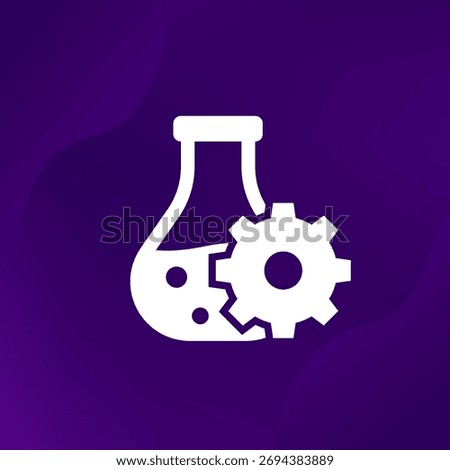 catalyst icon with lab glass, vector pictogram