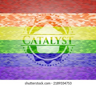 Catalyst Lgbt Colors Emblem. Vector Illustration. Mosaic. 