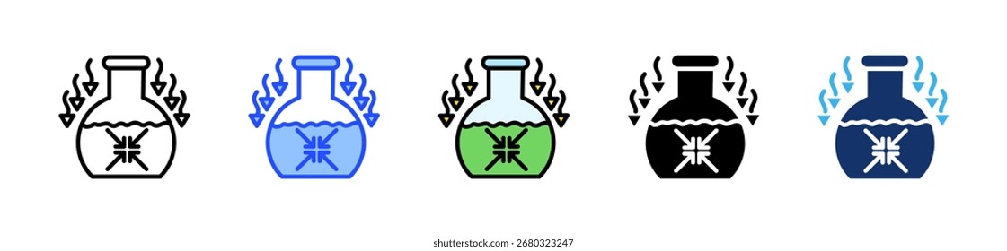 Colección De Iconos De Reacción De Catalizador Con Múltiples Estilos