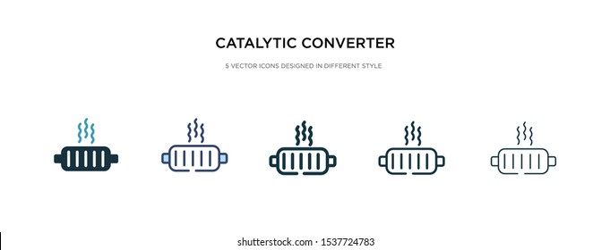 catalytic converter icon in different style vector illustration. two colored and black catalytic converter vector icons designed in filled, outline, line and stroke style can be used for web,