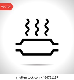 Catalytic converter overheat warning vector hmi dashboard flat icon