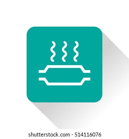 Catalytic converter overheat warning vector hmi dashboard flat icon