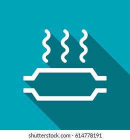 Catalytic converter overheat warning vector hmi dashboard flat icon