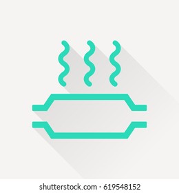 Catalytic converter overheat warning vector hmi dashboard flat icon