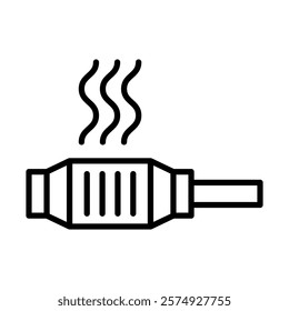 Catalytic Converter Vector Line Icon Design