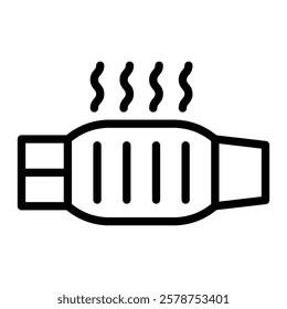 Catalytic Converter Vector Line Icon Design