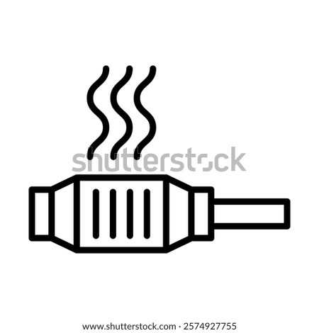 Catalytic Converter Vector Line Icon Design