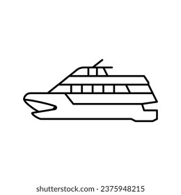 catamaran boat line icon vector. catamaran boat sign. isolated contour symbol black illustration svg