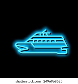 catamaran boat neon light sign vector. catamaran boat illustration