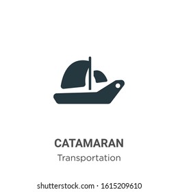 Catamaran glyph icon vector on white background. Flat vector catamaran icon symbol sign from modern transportation collection for mobile concept and web apps design.