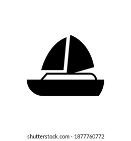 catamaran icon. boat, ship symbol in solid black flat shape glyph icon, isolated on white background