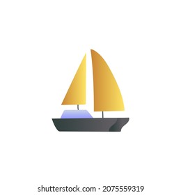 Catamaran Icon. Boat, Ship Symbol In Gradient Color, Isolated On White 