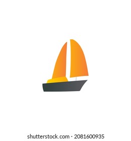 catamaran icon. boat, ship symbol in gradient color, isolated on white background 