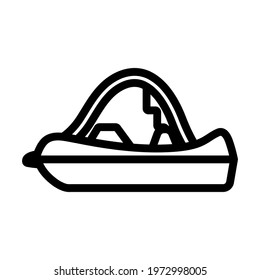 Catamaran Icon. Editable Bold Outline Design. Vector Illustration.