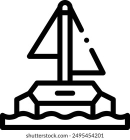 catamaran icon. Thin Linear Style Design Isolated On White Background