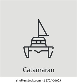 catamaran icon vector icon.Editable stroke.linear style sign for use web design and mobile apps,logo.Symbol illustration.Pixel vector graphics - Vector