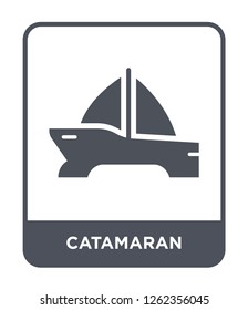 catamaran icon vector on white background, catamaran trendy filled icons from Transportation collection, catamaran simple element illustration