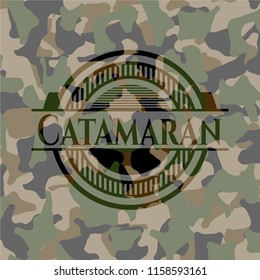 Catamaran on camo pattern