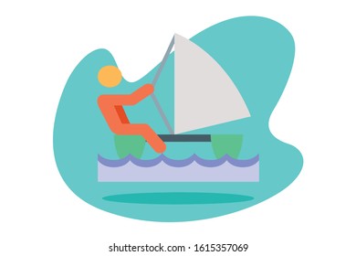 catamaran vector icon design on white background 
