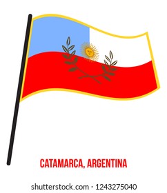 Catamarca Flag Waving Vector Illustration on White Background. Flag of Argentina Provinces.
