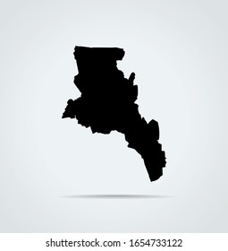 Provincia de Catamarca, Argentina mapa vectorial, aislado de fondo blanco. Mapa negro, tierra plana.