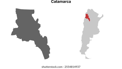 Catamarca province blank outline map set