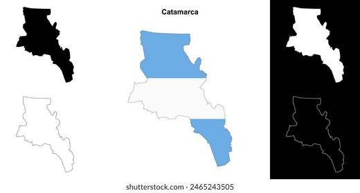 Catamarca province outline map set