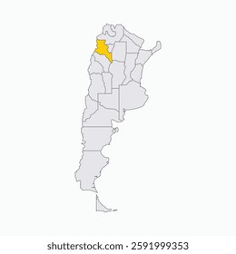 Catamarca Region highlighted on Argentina map