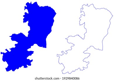 Catania province (Italy, Italian Republic, Sicily region) map vector illustration, scribble sketch Province of Catania map