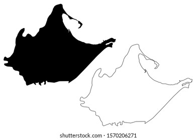 Catano municipality (Commonwealth of Puerto Rico, Porto Rico, PR, Unincorporated territories of the United States) map vector illustration, scribble sketch Catano map