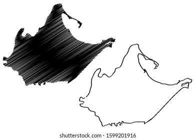 Catano municipality (Commonwealth of Puerto Rico, Porto Rico, PR, Unincorporated territories of the United States) map vector illustration, scribble sketch Catano map