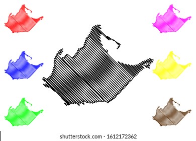 Catano municipality (Commonwealth of Puerto Rico, Porto Rico, PR, Unincorporated territories of the United States) map vector illustration, scribble sketch Catano map