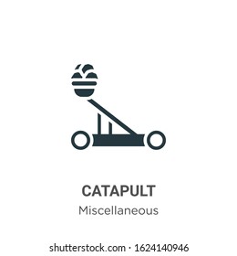 Catapult glyph icon vector on white background. Flat vector catapult icon symbol sign from modern miscellaneous collection for mobile concept and web apps design.
