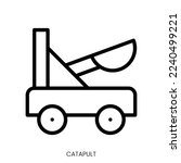 catapult icon. Line Art Style Design Isolated On White Background