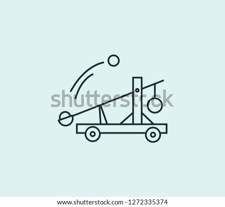 Catapult icon line isolated on clean background. Catapult icon concept drawing icon line in modern style. Vector illustration for your web mobile logo app UI design.