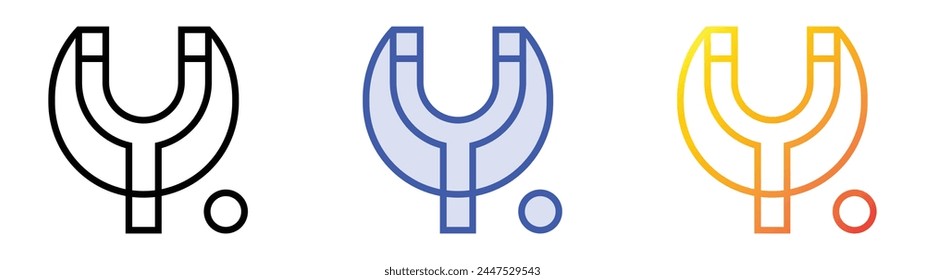 catapult icon. Linear, Blue Fill and Gradient Style Design Isolated On White Background