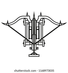 Catapult line icon isolated on white background. Outline thin pictogram art logo vector.