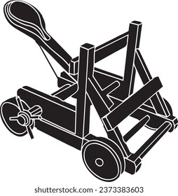 Arma de asedio Catapult - Modelo blanco detallado en pantalla, motor de asedio histórico - Miniatura Catapult romana, 