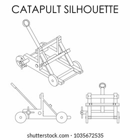 Catapult war silhouette 