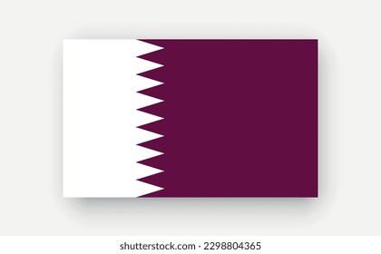 Catar .Detailed flag on white background. Vector illustration