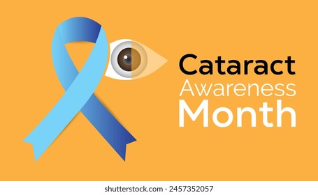 Cataract Awareness Month every year in June. Template for background, banner, card, poster with text inscription.