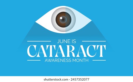 Cataract Awareness Month every year in June. Template for background, banner, card, poster with text inscription.