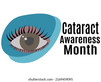 Cataract Awareness Month, idea for a horizontal poster, banner, flyer or postcard on a medical theme vector illustration