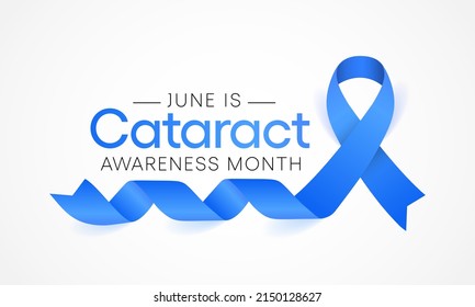 Cataract awareness month is observed every year in June, it is a dense, cloudy area that forms in the lens of the eye. Vector illustration.