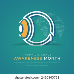 Cataract Awareness Month Paper cut style Vector Design Illustration for Background, Poster, Banner, Advertising, Greeting Card