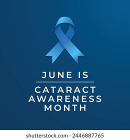 Cataract Awareness Month vector design template. cataract blue ribbon vector. ribbon vector. eps 10. flat design. 