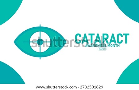 Cataract Awareness Month Vector Eye Lens Surgery Vision Health Ribbon Prevention June Banner Design Infographic Stock Graphic Template Illustration