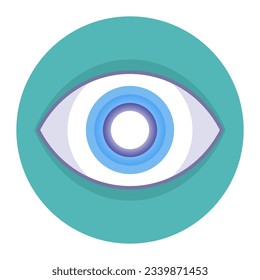 cataract icon on human eye. flat vector illustration.